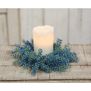 Bursting Astilbe Candle Ring Sky Blue 35 - The Fox Decor